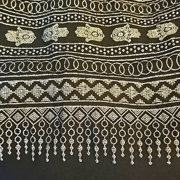 Vintage Rare Ornate Hamsa Metallic Thread Black Tunic Dress Small/Med - Picture 10 of 17